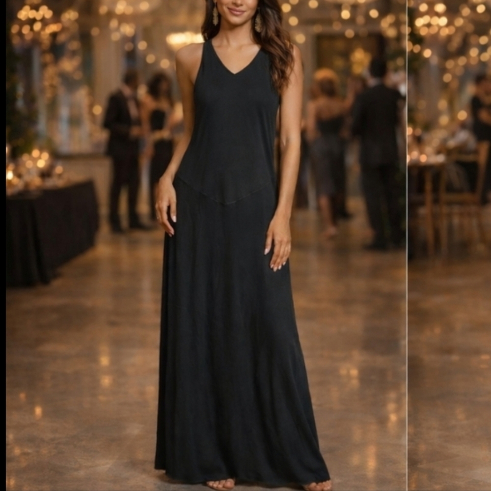 Rare Alaïa Black Midi Dress Size S Stretch Designer Minimalist
